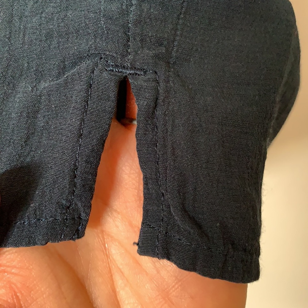 Worn Once/Euc Something Navy Collarless Blouse - image 5